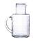 Hello Honey® 32oz. Clear Hand-Blown Etched Reclaimed Glass Pitcher with Tall Neck & Handle